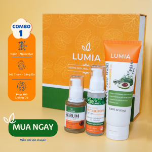SET1: BỘ CHĂM SÓC DA MỤN TOÀN DIỆN LUMIA (GEL RỬA MẶT + SERUM DƯỠNG DA MỤN + SERUM NGỪA THÂM LÀM SÁNG DA)