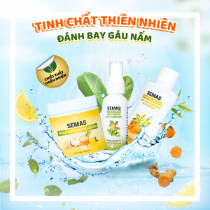 SEMAS 1 - BỘ SẢN PHẨM DẦU GỘI - XỊT TINH CHẤT VÀ KEM TẨY TẾ BÀO CHẾT CHO DA ĐẦU: ĐẶC TRỊ GÀU NGỨA VÀ NẤM DA ĐẦU NGUỒN GỐC THIÊN NHIÊN HIỆU QUẢ NHANH