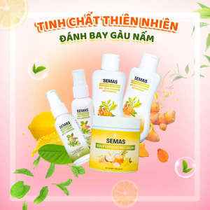 SEMAS 2 - BỘ SẢN PHẨM DẦU GỘI - XỊT TINH CHẤT VÀ KEM TẨY TẾ BÀO CHẾT CHO DA ĐẦU: ĐẶC TRỊ GÀU NGỨA VÀ NẤM DA ĐẦU NGUỒN GỐC THIÊN NHIÊN HIỆU QUẢ NHANH