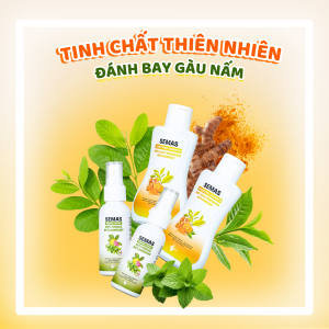 SEMAS 3- BỘ SẢN PHẨM DẦU GỘI VÀ XỊT TINH CHẤT ĐẶC TRỊ GÀU NGỨA VÀ NẤM DA ĐẦU NGUỒN GỐC THIÊN NHIÊN HIỆU QUẢ NHANH