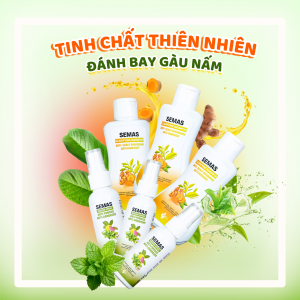 SEMAS 4 - BỘ SẢN PHẨM DẦU GỘI VÀ XỊT TINH CHẤT ĐẶC TRỊ GÀU NGỨA VÀ NẤM DA ĐẦU NGUỒN GỐC THIÊN NHIÊN HIỆU QUẢ NHANH