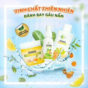 SEMAS 1 - BỘ SẢN PHẨM DẦU GỘI - XỊT TINH CHẤT VÀ KEM TẨY TẾ BÀO CHẾT CHO DA ĐẦU: ĐẶC TRỊ GÀU NGỨA VÀ NẤM DA ĐẦU NGUỒN GỐC THIÊN NHIÊN HIỆU QUẢ NHANH
