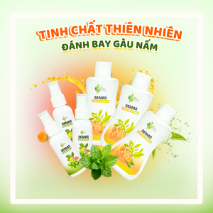 SEMAS 4 - BỘ SẢN PHẨM DẦU GỘI VÀ XỊT TINH CHẤT ĐẶC TRỊ GÀU NGỨA VÀ NẤM DA ĐẦU NGUỒN GỐC THIÊN NHIÊN HIỆU QUẢ NHANH